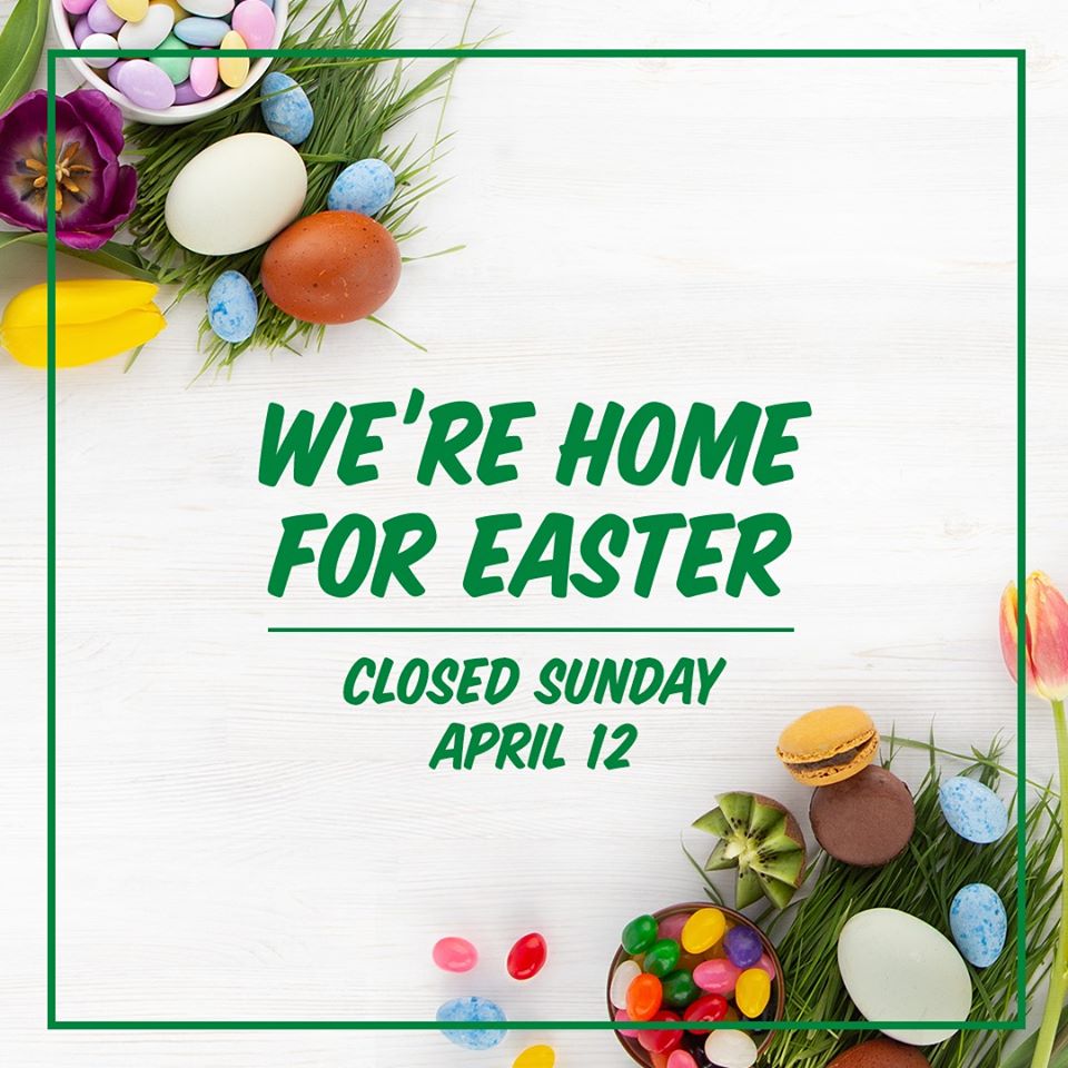 Text with easter decorations