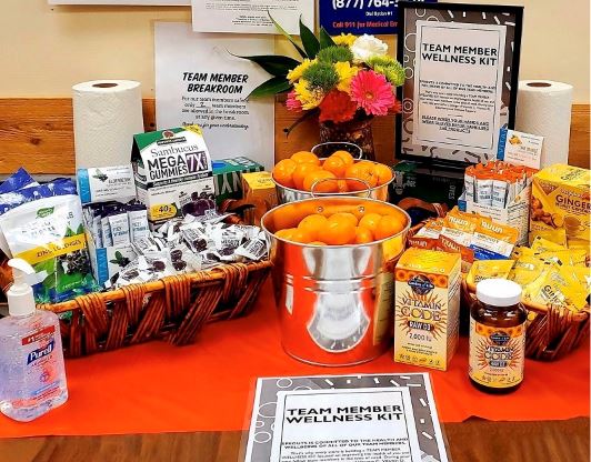 Vitamin products on a table