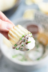 french onion dip in a bowl
