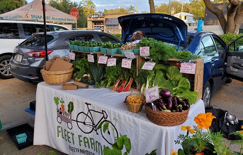 Produce for sale at a farmer's market.